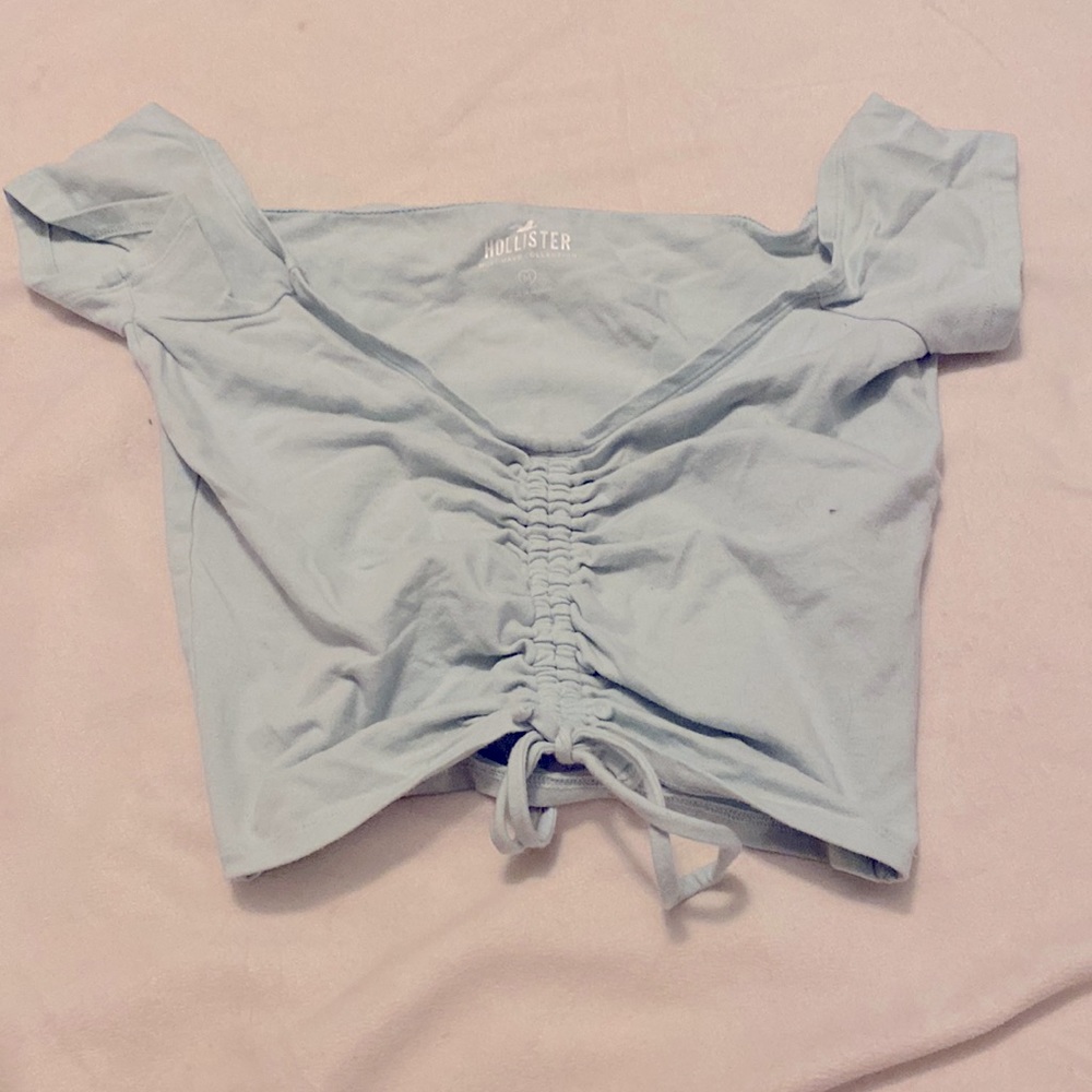 womens teal crop top